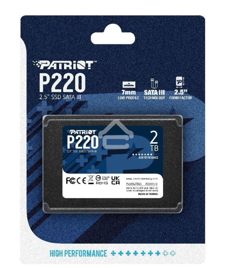 Накопитель SSD Patriot P220, 2Tb, SATA III, 2.5
