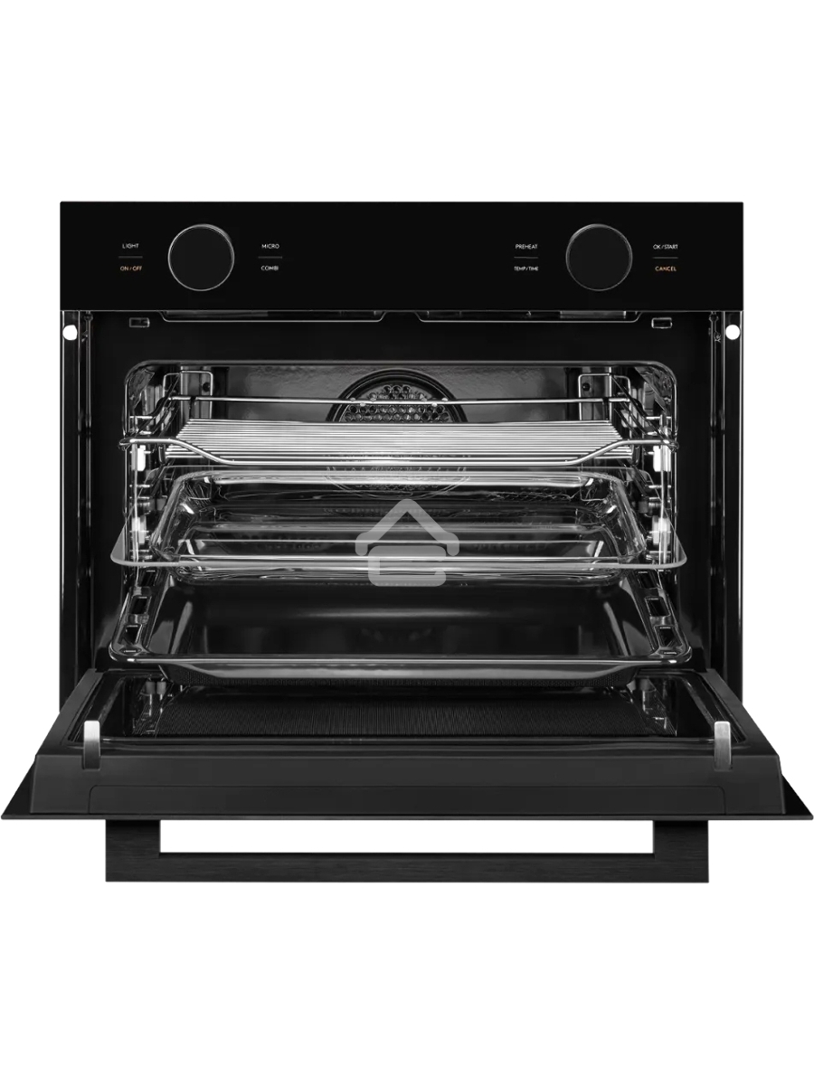 Встраиваемый духовой шкаф Kuppersberg KMW 612 Black с СВЧ, 45 см, 50л, 12 режимов, гидролизная очистка, черный