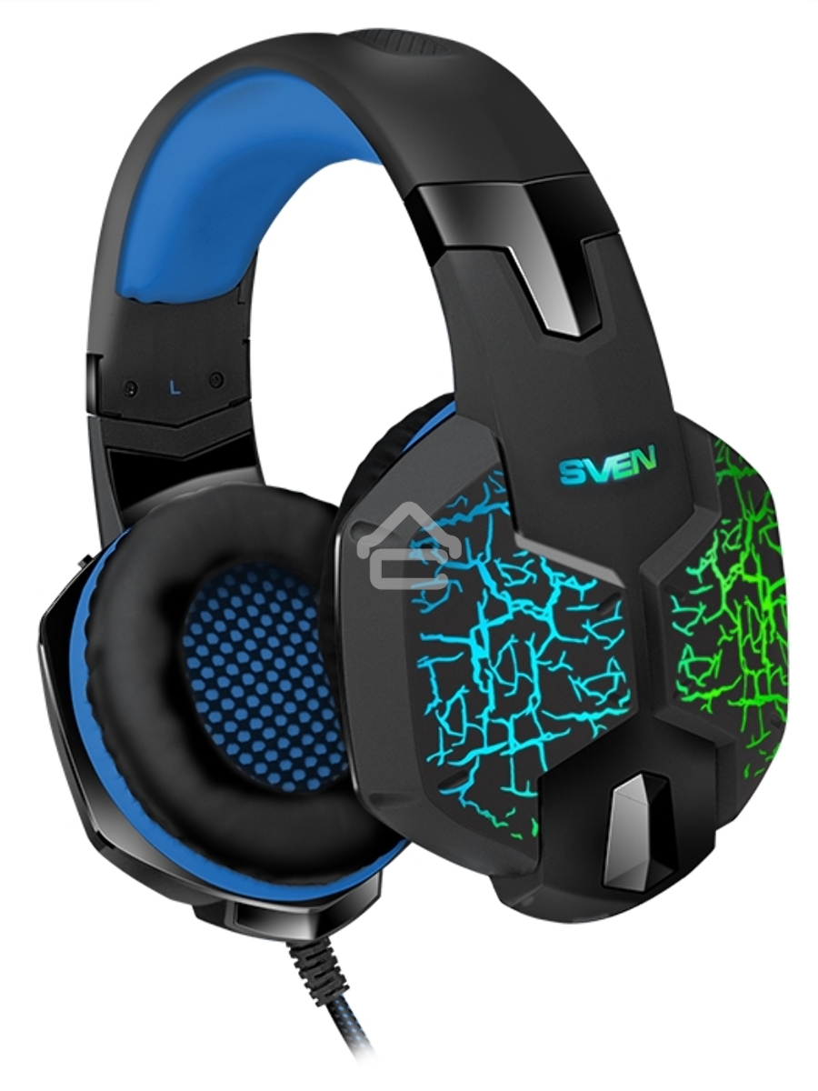 Гарнитура SVEN AP-U980MV, черный-синий (USB, LED, 7.1, 2.2m)