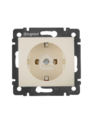 Розетка электрическая Valena с заземлением 2К+З/сл.кость (слоновая кость) Legrand 774320
