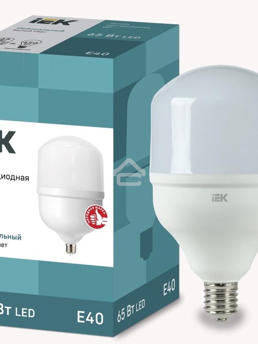 Лампа светодиодная HP 65Вт 230В 4000К E40 IEK LLE-HP-65-230-40-E40