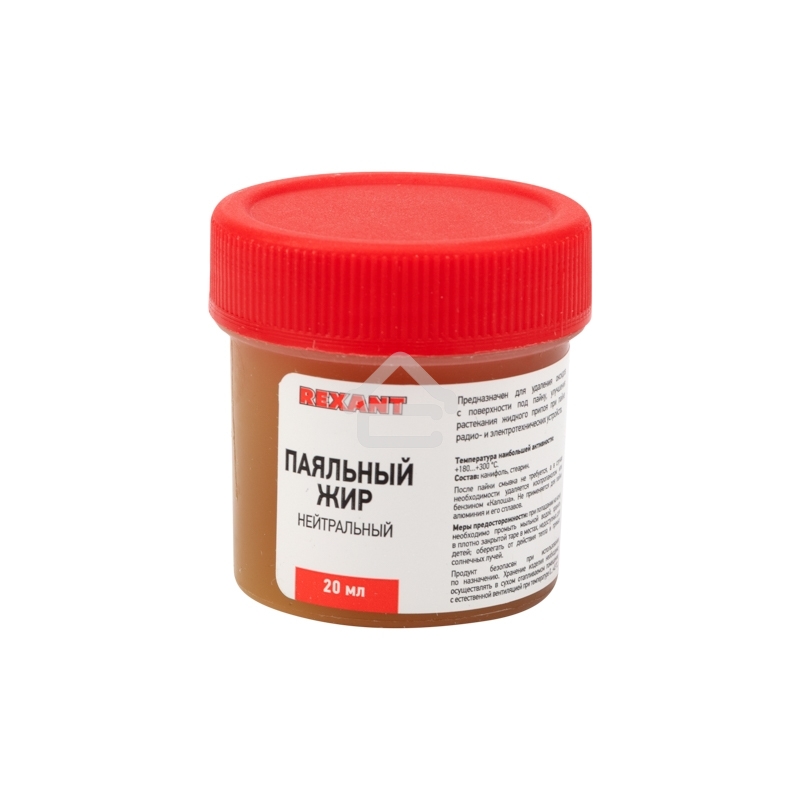 Флюс для пайки Rexant, паяльный жир нейтральный, 20 мл, банка, блистер