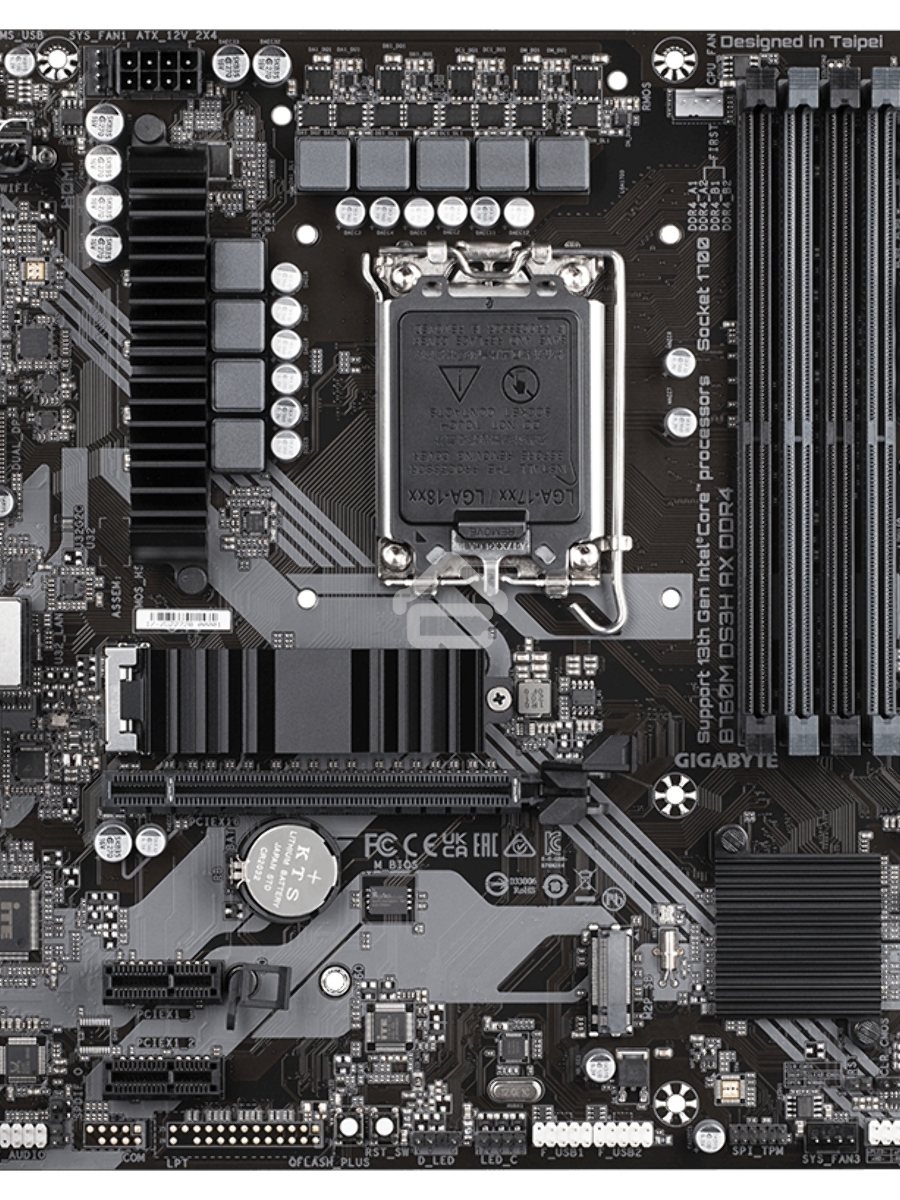 Материнская плата Gigabyte B760M DS3H AX DDR4, LGA 1700, Intel B760, 4xDDR4, 4xSATA, 2xM.2, 1xPCI-E 4.0 x16, 2xPCI-E 4.0 x1, 1xHDMI, 2xDP, 1x 2.5Gb LAN, 3xUSB 3.2 Gen 1, 2xUSB 2.0, 3x3.5 мм, 7.1, Micro-ATX