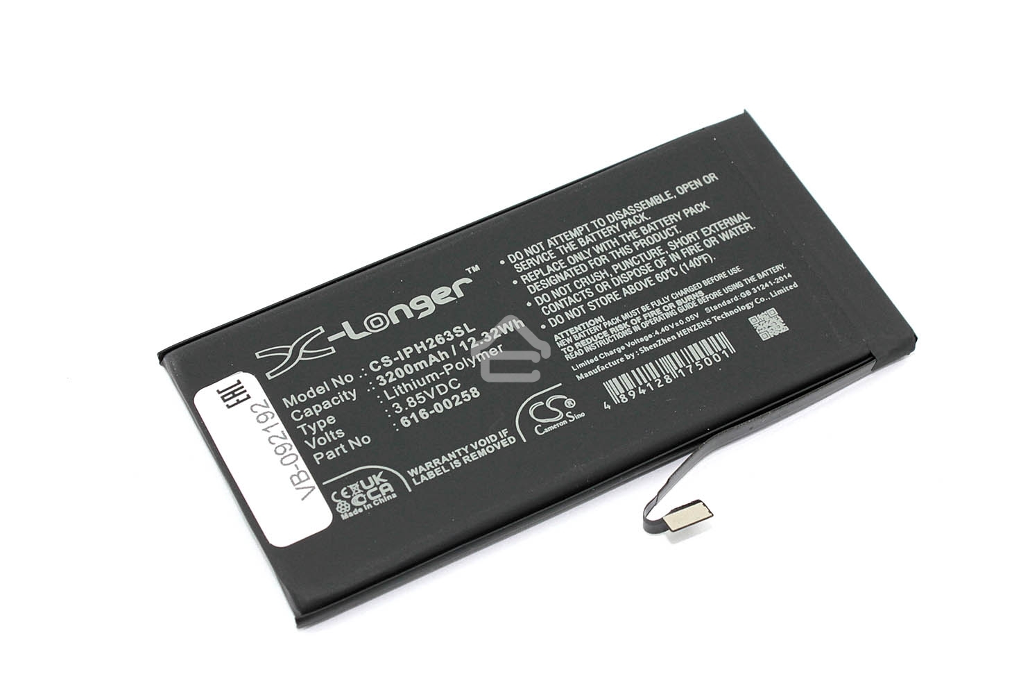 Аккумулятор CameronSino CS-IPH263SL для iPhone 13 3.85V 3200mAh / 12.32Wh Li-Polymer