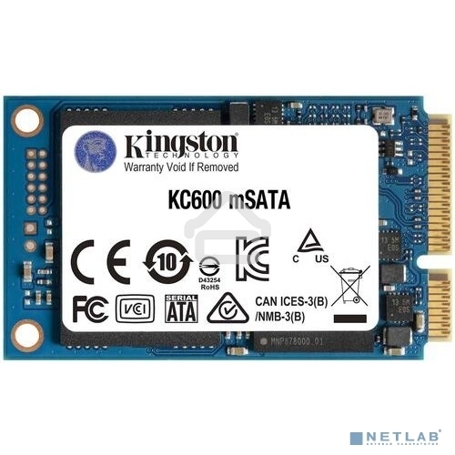 Накопитель SSD Kingston KC600, 512GB, mSATA, R/W 550/520