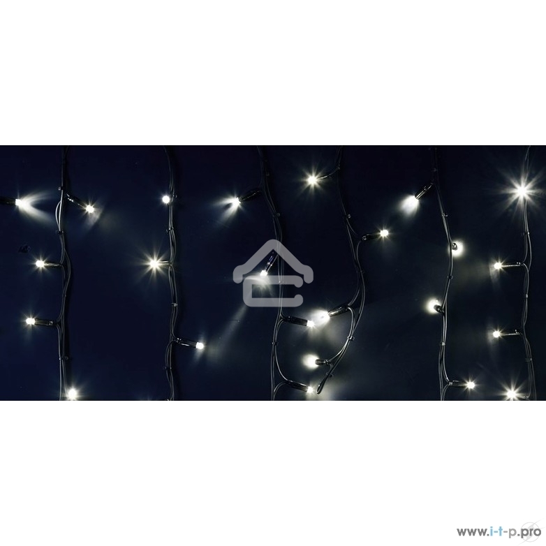 Гирлянда Neon-night Айсикл (бахрома) светодиодный, 6,0 х 1,5 м, черный провод 