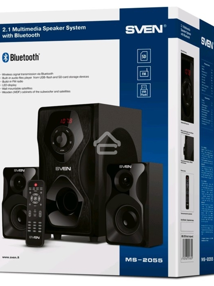 Акустическая система SVEN AC MS-2055, черный (55Вт, FM-тюнер, USB/SD, дисплей, ПДУ, Bluetooth)