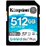 Флеш карта SD 512GB Kingston SDXC Class 10 UHS-I U3 V30 Canvas Go Plus 170MB/s