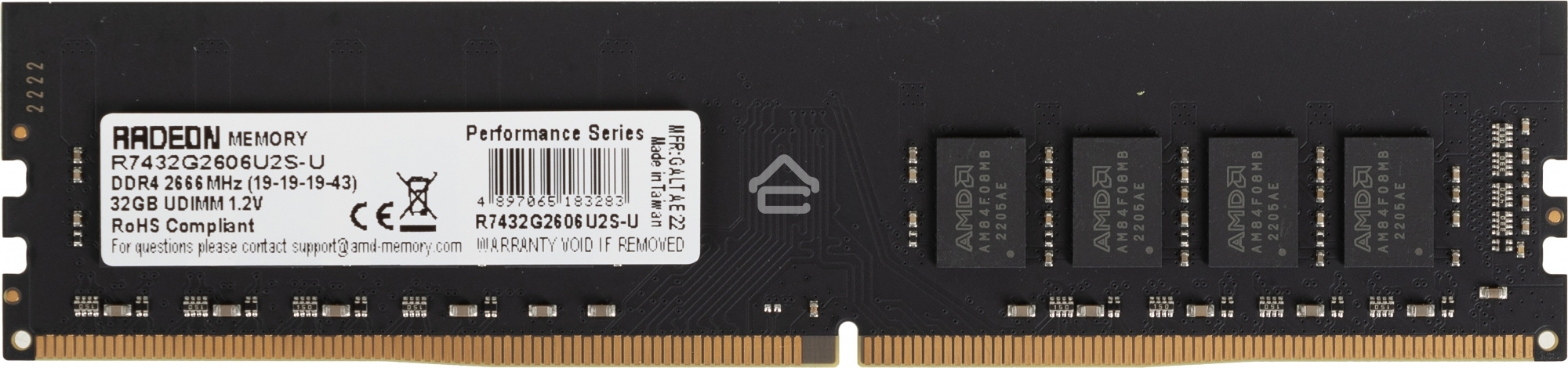 Оперативная память AMD Radeon R7, DDR4, 32GB (1x32GB), 2666MHz, CL19, DIMM