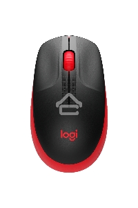 Мышь беспроводная Logitech M190 черный/красный, 1000 dpi, радиоканал, USB, кнопки - 3