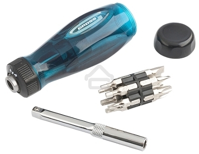 Отвертка реверсивная GROSS 11603с удлинителем трещотка 72 зуба 12шт сталь s2