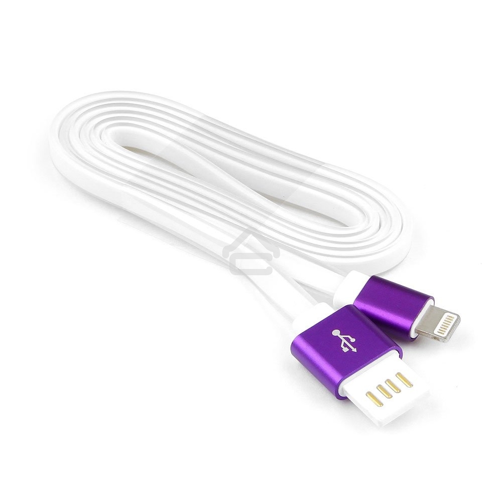 Кабель Gembird USB 2.0 Cablexpert CC-ApUSBp1m, AM/Lightning 8P, 1м, силиконовый шнур, разъемы фиолетовый металлик, пакет