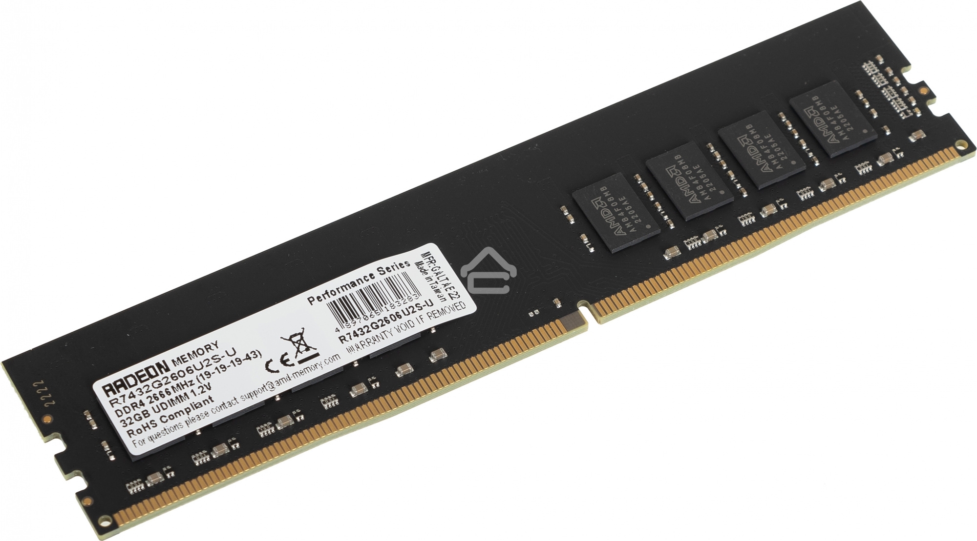 Оперативная память AMD Radeon R7, DDR4, 32GB (1x32GB), 2666MHz, CL19, DIMM