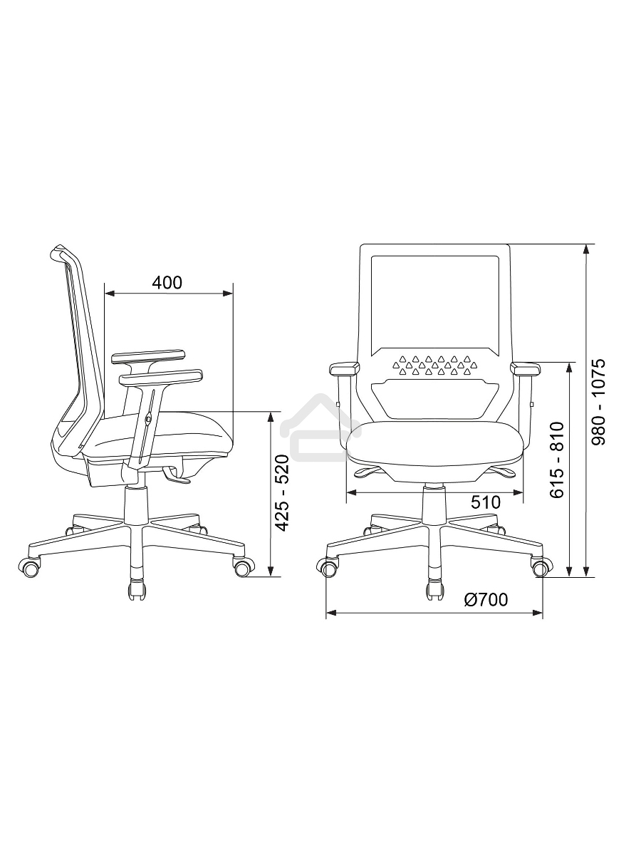 Кресло компьютерное Бюрократ MC-611N TW-01 38-418 черный, сетка/ткань, крестовина пластик