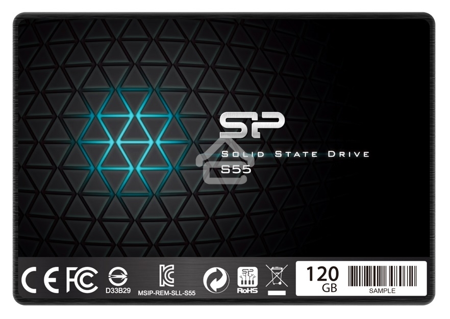 Накопитель SSD Silicon Power Slim S55, 120GB, SATA III, 2.5