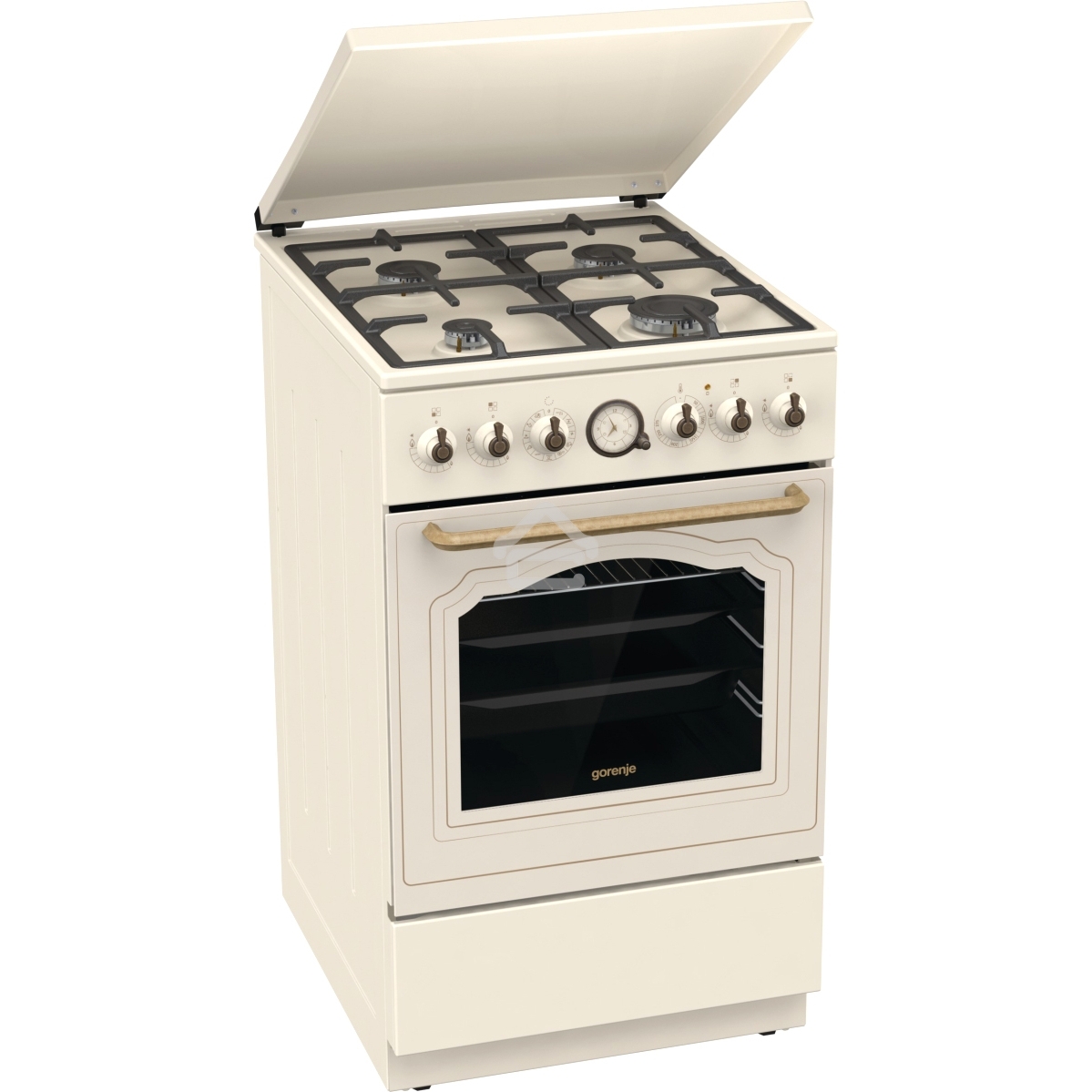 Плита комбинированная Gorenje GKS5B70CLI бежевый, конфорок 4 газовых, духовка 70 л, 50 см x 85 см x 59.4 см