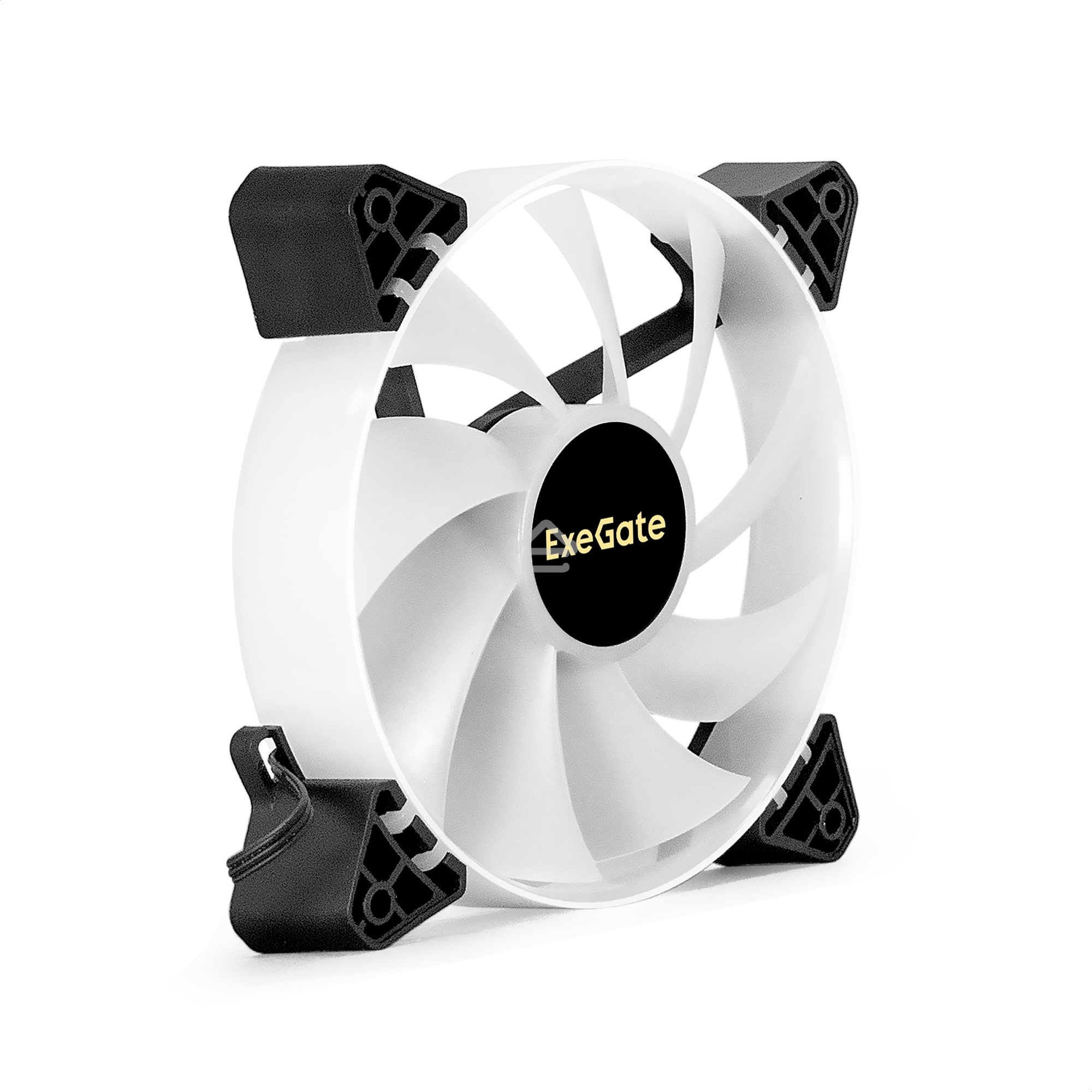 Вентилятор для корпуса ExeGate EX12025H3P4PYH-PWM.ARGb черный/белый, 120 мм, 1800 об/мин, 26 дБ, 4 pin