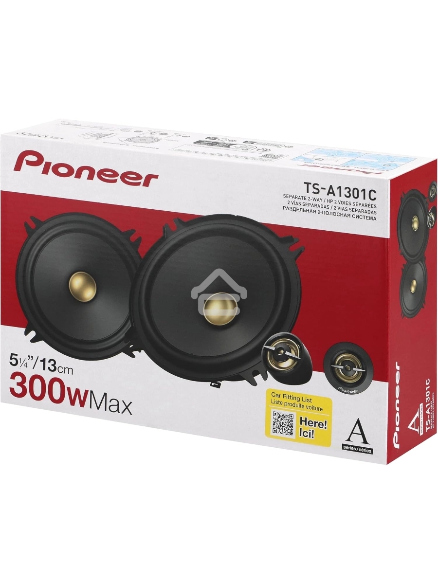 Колонки автомобильные Pioneer TS-A1301C (без решетки) 300Вт 89дБ 4Ом 13см (5дюйм) (ком.:4кол.) компонентные двухполосные