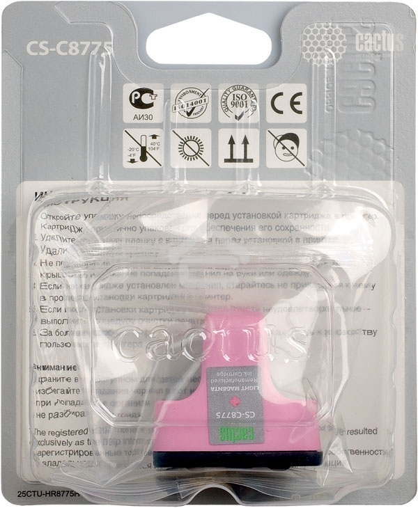 Картридж струйный Cactus CS-C8775 №177 светло-пурпурный (11.4 мл) для HP PS 3213/3313/8253/C5183/C6183/C6283/C7183/C7283/C8183/D7163/D7263/D7363/D7463