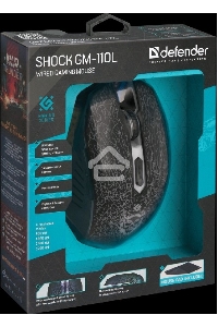 Мышь проводная Defender Shock GM-110L черный, 3200 dpi, USB, кнопки - 6