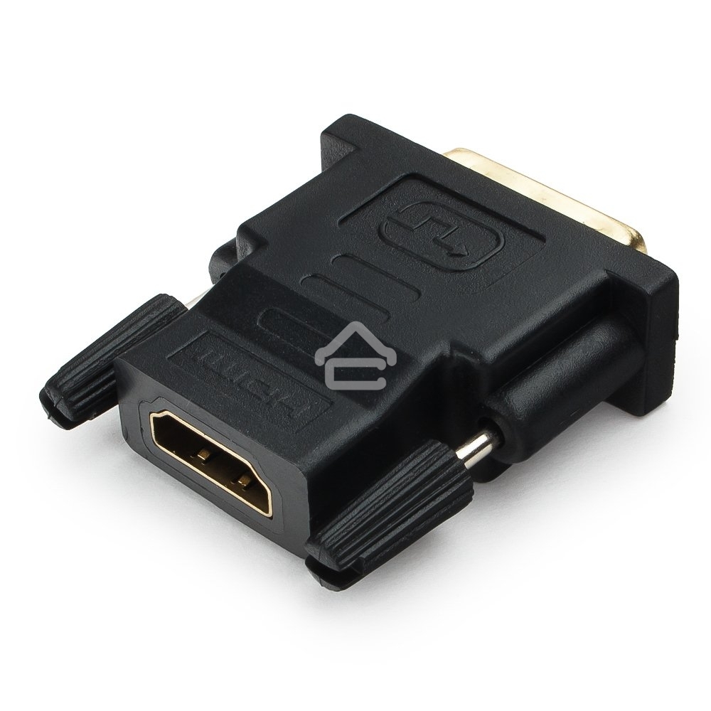Переходник Cablexpert HDMI-DVI 19F/19M золотые разъемы, пакет, черный (A-HDMI-DVI-2)