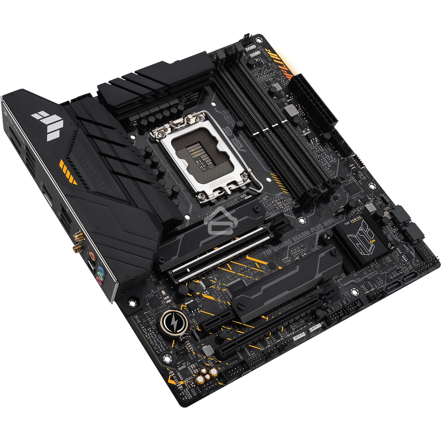 Материнская плата ASUS TUF GAMING B660M-PLUS WIFI, LGA 1700, Intel B660, 4xDDR5, 4xSATA, 2xM.2, 1xPCIe 5.0 x16, 1xPCIe 3.0 x4, 1xPCIe x1, 1xDP, 1xHDMI, 1x 2.5Gb LAN, 4xUSB-A 3.2 Gen 2, 1xUSB-A 3.2 Gen 1, 2xUSB 2.0, 1xUSB-C 3.2 Gen 2x2, 5x3.5 мм, 7.1, mATX