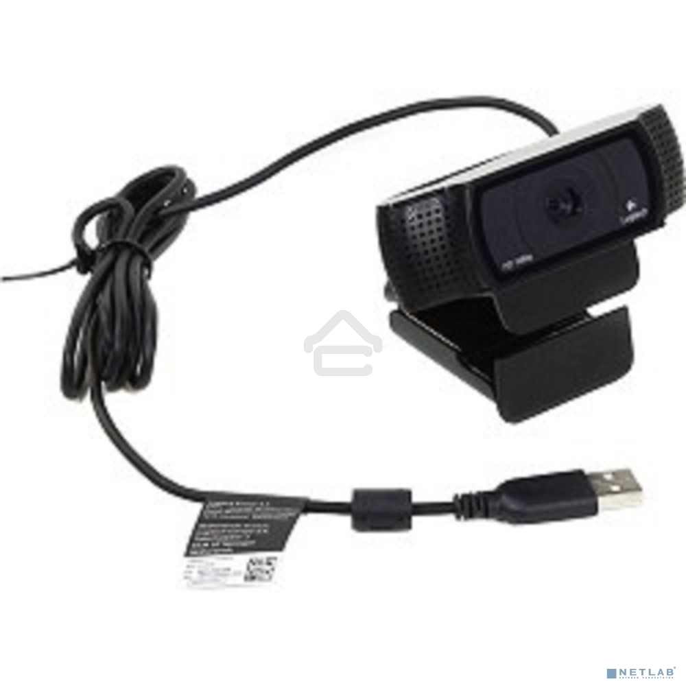 Веб-камера Logitech C920 HD Pro Webcam (Full HD 1080p/30fps, автофокус, угол обзора 78°, стереомикрофон, кабель 1.5м) (арт. 960-000998, M/N: VU0062)