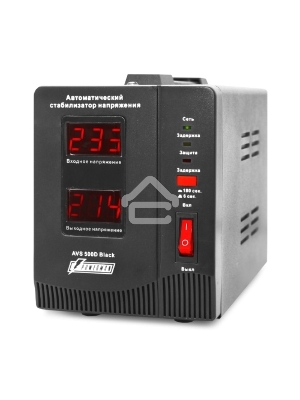 Стабилизатор напряжения Powerman AVS 500D Black (500ВА, 5А, КПД 98%, циф. индикация вх./вых. напряж.)
