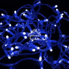 Гирлянда Neon-night Нить 10м, эффект мерцания (каждый 5-ый), прозрачный ПВХ, 230В, Синий