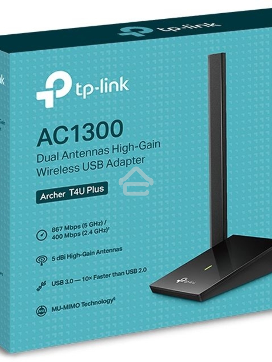 Адаптер TP-Link AC1300Mbps Dual-band High-Gain wireless USB adapter, 867Mbps at 5G and 400Mbps at 2.4G, two high gain antennas, USB 3.0, USB extension cable, support wave 2 MU-MIMO, full compatible with Windows and macOS.