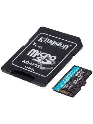 Флеш карта Kingston 64GB microSDXC Canvas Go Plus 170R A2 U3 V30 Card + ADP EAN: 740617301045
