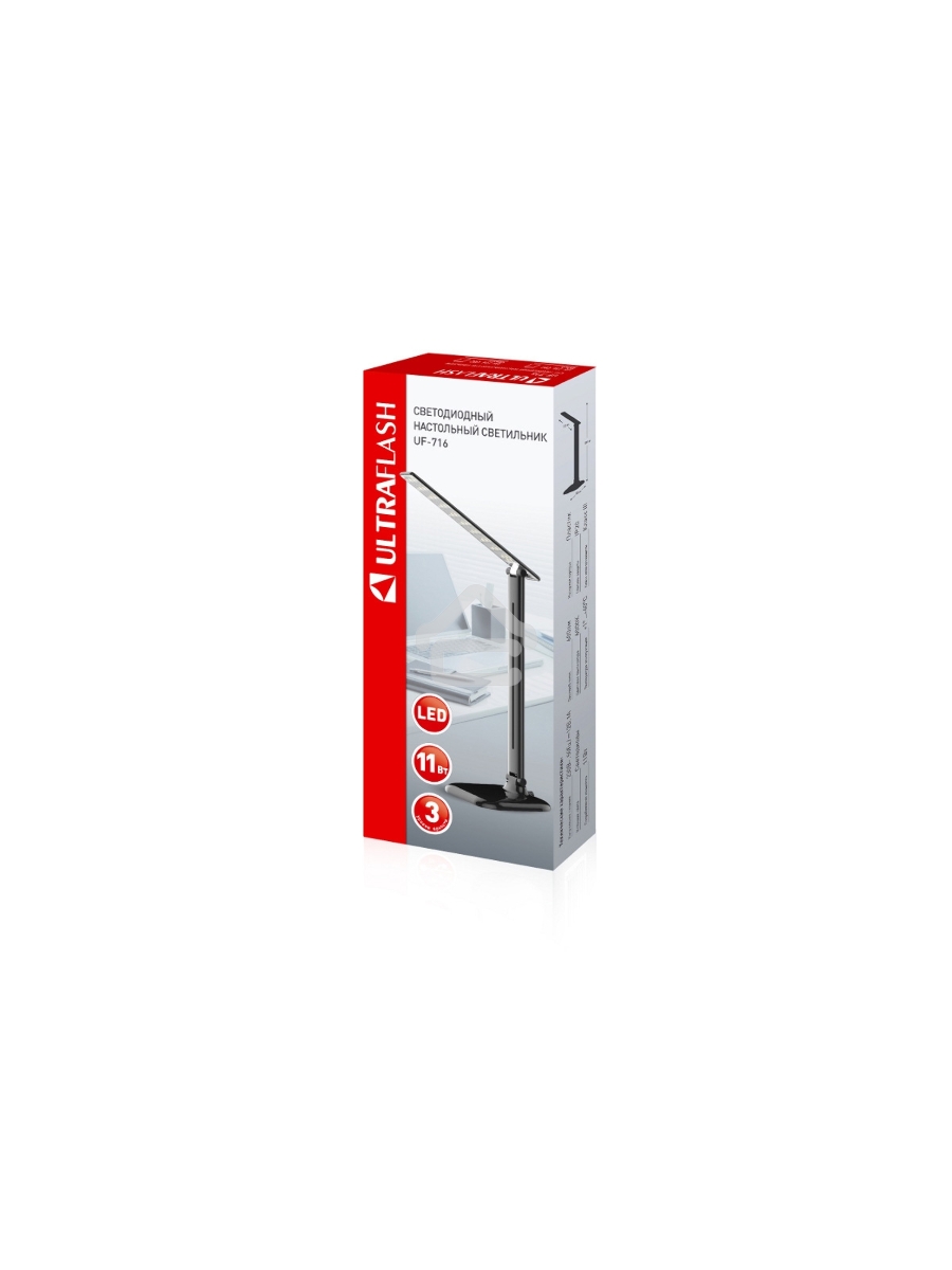 Светильник Ultraflash UF-716 C02 (13788) настольный на подставке черный 11Вт