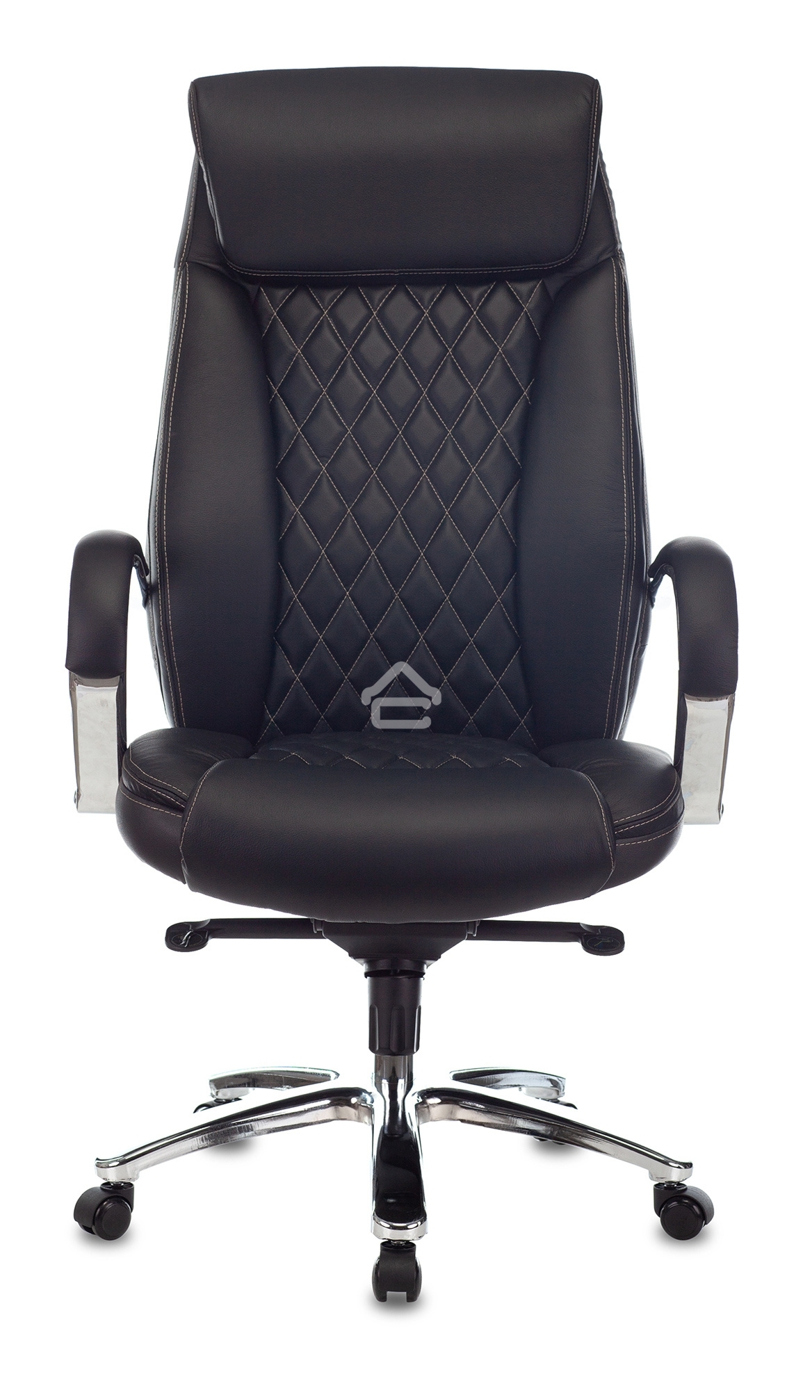 Кресло руководителя Бюрократ T-9924SL черный, кожа, крестовина металл хром