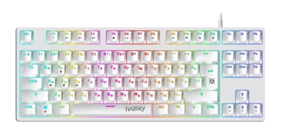 Клавиатура проводная Defender IVORY GK-579 USB белая