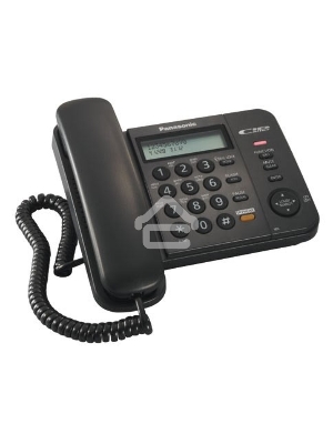 Телефон проводной Panasonic KX-TS2358RUB черный {АОН,Caller ID,ЖКД,блокировка набора,выключение микрофона,кнопка 
