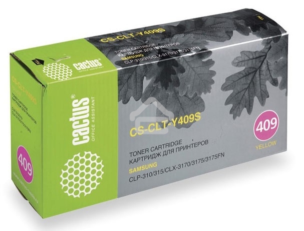 Картридж лазерный Cactus CS-CLT-Y409S желтый (1000 стр.) для Samsung CLP-310/315/CLX-3170/3175/3175FN