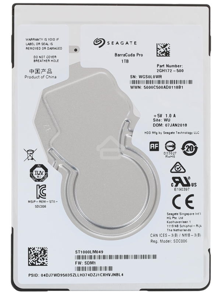 Жесткий диск Seagate HDD Mobile Barracuda25 Guardian (2.5'/ 1TB/ SATA 6Gb/s/ rmp 7200)