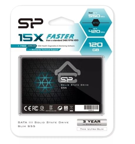 Накопитель SSD Silicon Power Slim S55, 120GB, SATA III, 2.5