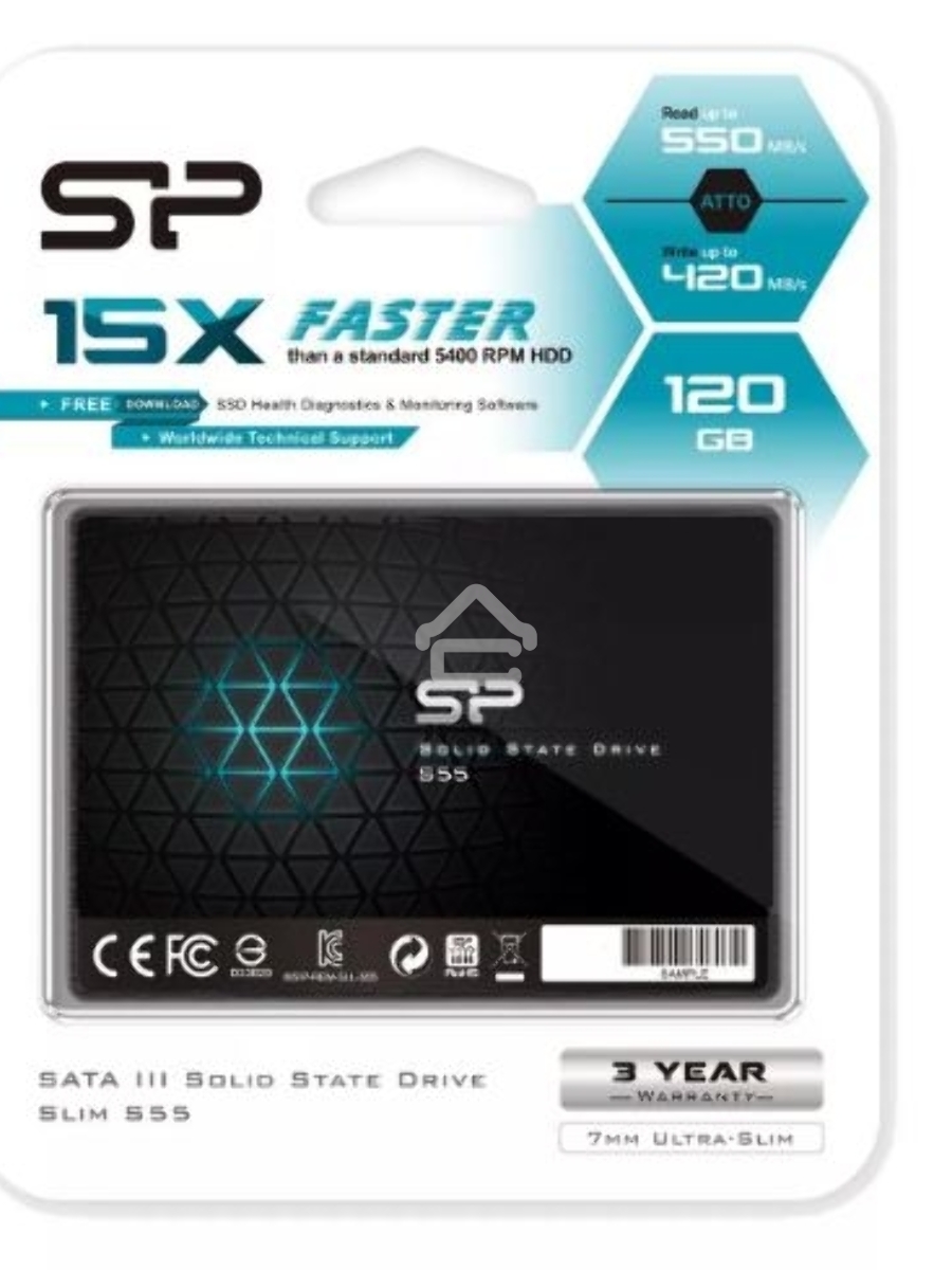 Накопитель SSD Silicon Power Slim S55, 120GB, SATA III, 2.5
