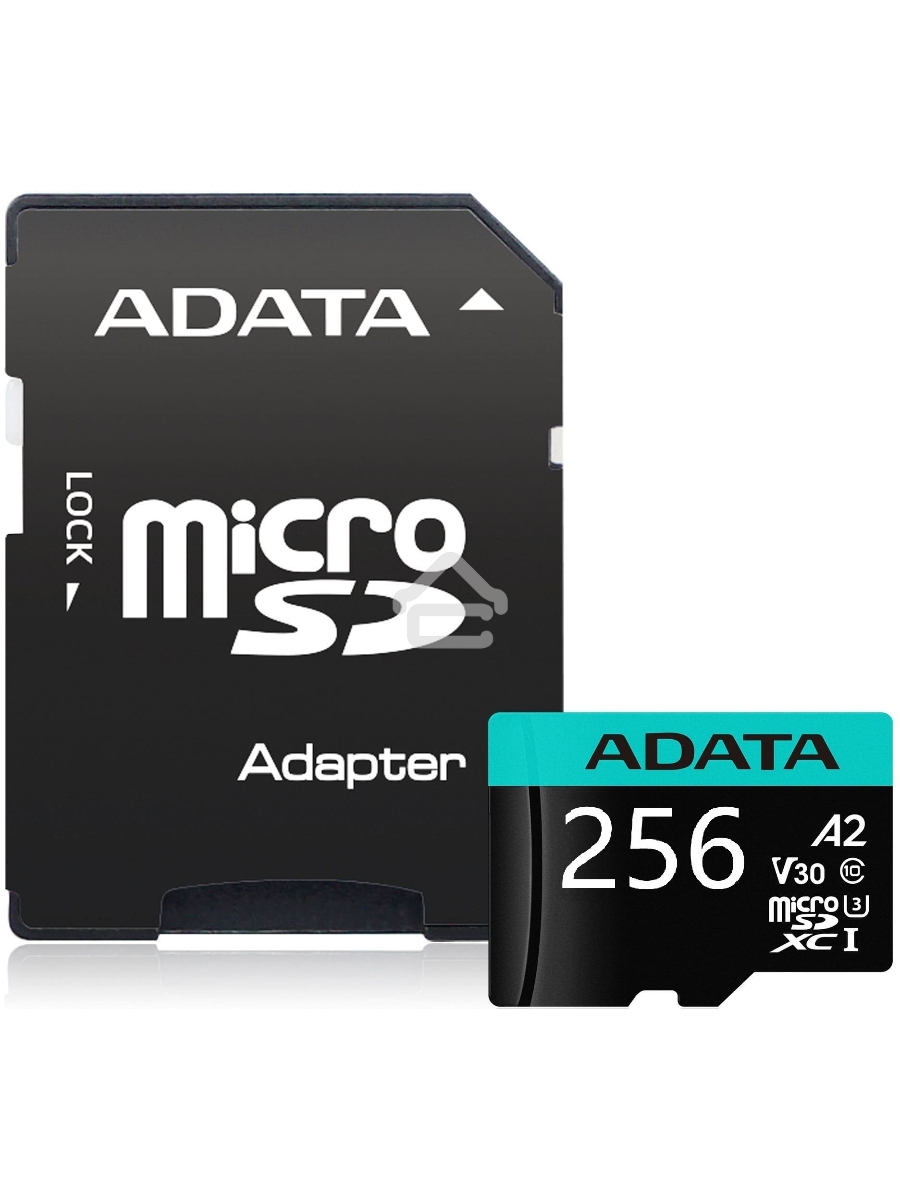 Карта памяти MICRO SDXC 256GB W/AD. AUSDX256GUI3V30SA2-RA1 ADATA