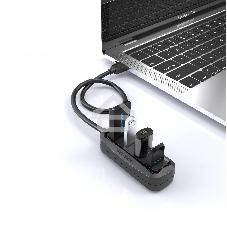 Концентратор Vention VAS-J43-B100 (USB 2.0 на 4 порта черный - 1м.)