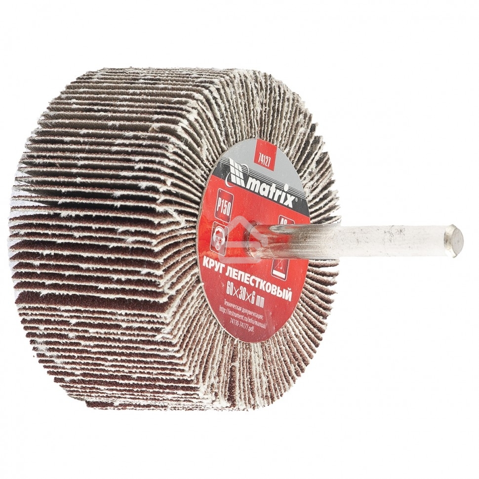 Круг лепестковый Matrix для дрели, 60x30x6 мм, Р 120