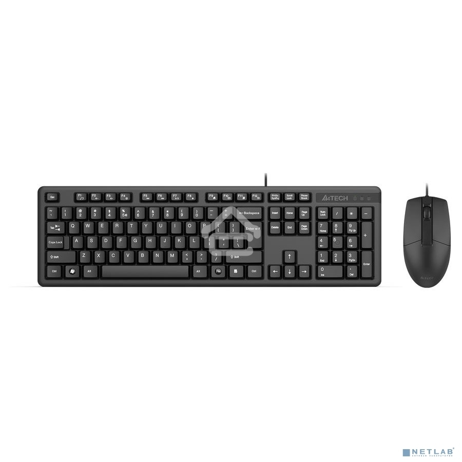 Клавиатура + мышь A4Tech KK-3330 клав:черный мышь:черный USB