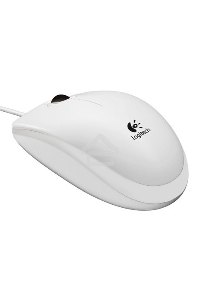 Мышь проводная Logitech B100 белый, 1000 dpi, USB, кнопки - 3