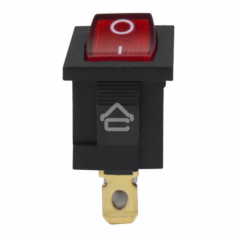 Выключатель клавишный Rexant 24V 15А (3с) ON-OFF красный с подсветкой Mini