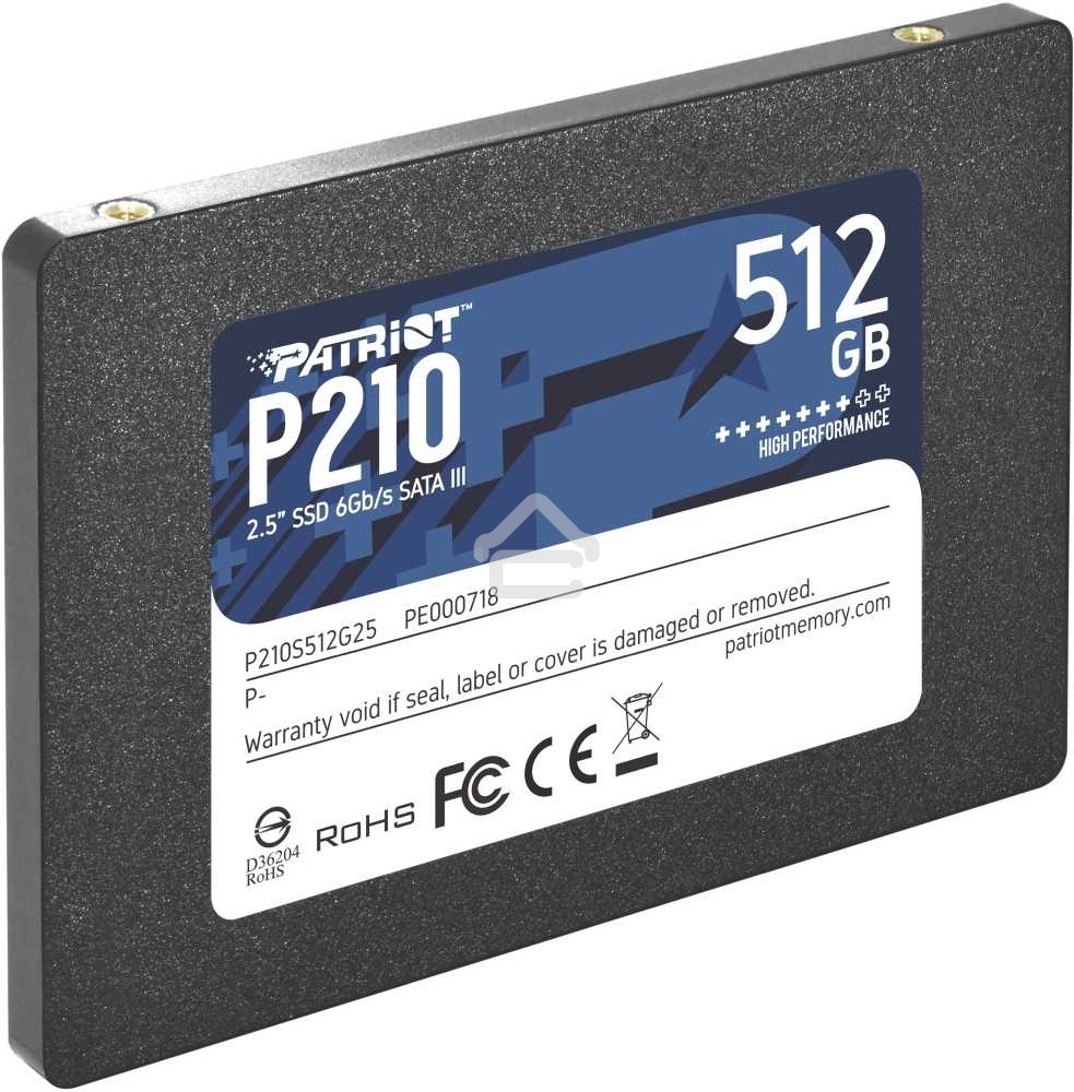 Накопитель SSD Patriot P210, 512Gb, SATA III, 2.5