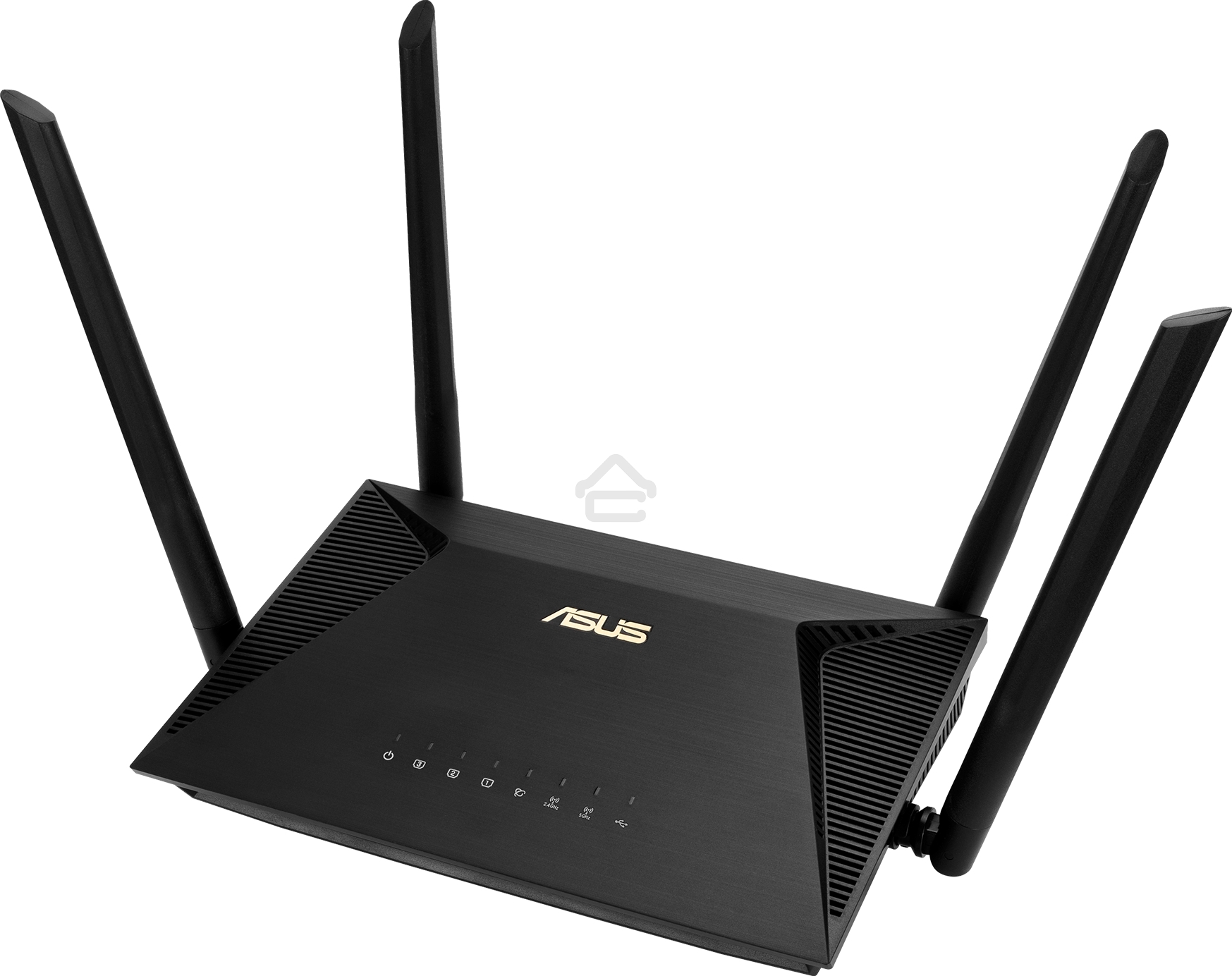 Роутер ASUS RT-AX53U802.11b/g/n/ac/ax, до 574 + 1201 Mbps, 2,4 + 5 гГц, 4 антенны, USB