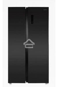 Холодильник Maunfeld MFF177NFSB черный глянц. инвертер двухкамерный Side by Side 263/170л морозилка сбоку