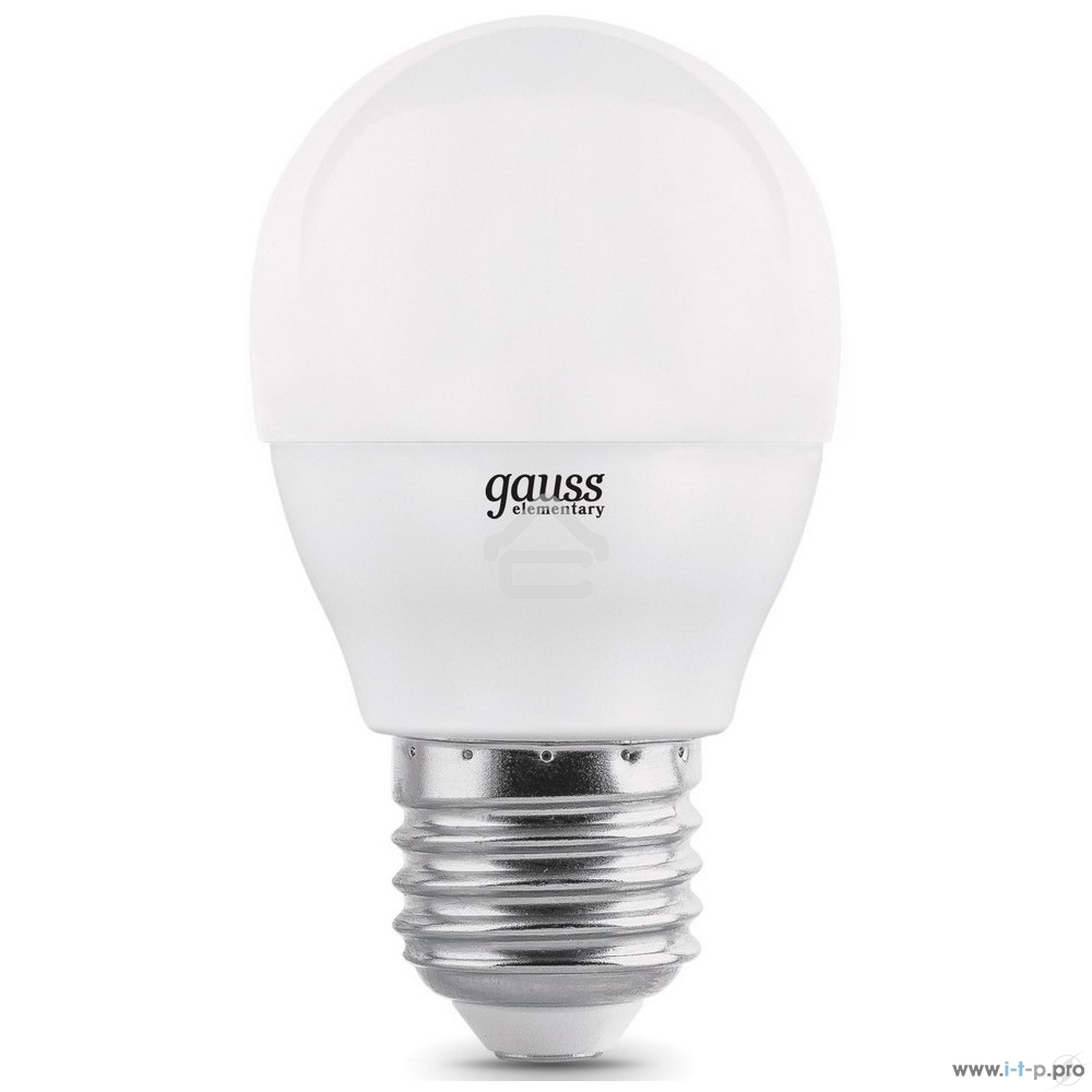 Светодиодная лампа GAUSS 53227T LED Elementary Шар 7W E27 4100K 1/40 (3 лампы в упаковке)