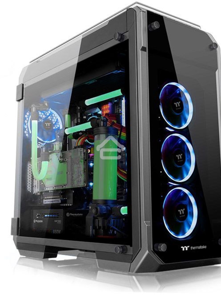 Корпус View 71 TG (840574) CA-1I7-00F1WN-00 /Black/Win/SPCC/Tempered Glass*4/Color Box/Riing 140mm Blue Fan*2